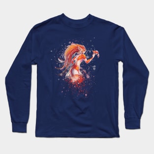 Koi Mermaid - Orange Splatter Long Sleeve T-Shirt